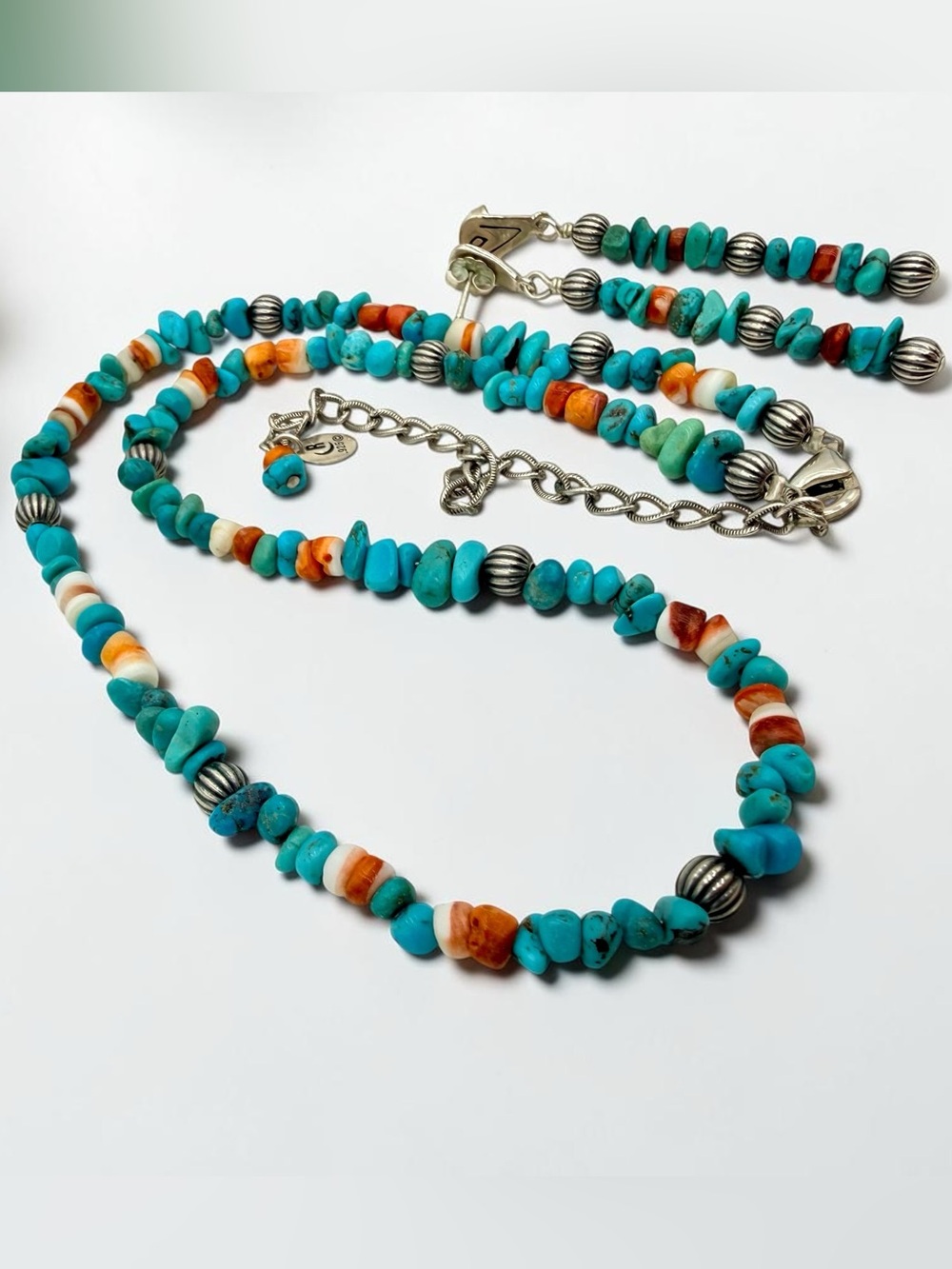 Carolyn Pollack Relios Turquoise Spiny Oyster Sterling Silver Necklace & Earring - Picture 15 of 17